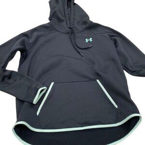 Under Armour Womens L/G Storm Armour Fleece Hoodie Sweatshirt Black & Mint